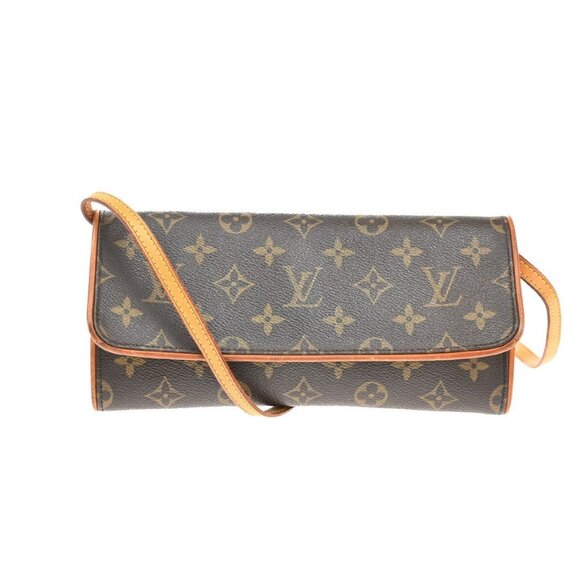 LOUIS VUITTON Pochette Twin GM 2Way Shoulder Bag Monogram Brown - Picture 1 of 5